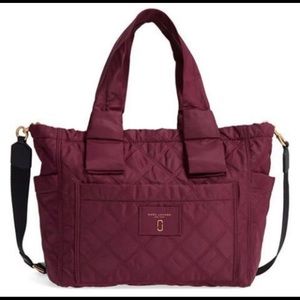 Marc Jacobs nylon quilted crossbody diaper bag plum